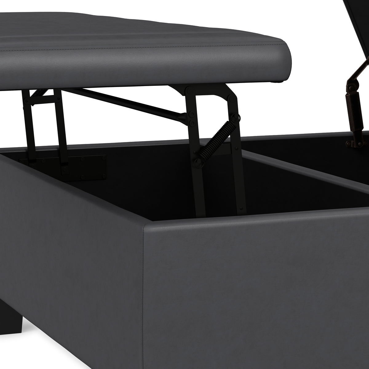 Stone Grey Vegan Leather | Ellis Coffee Table Storage Ottoman