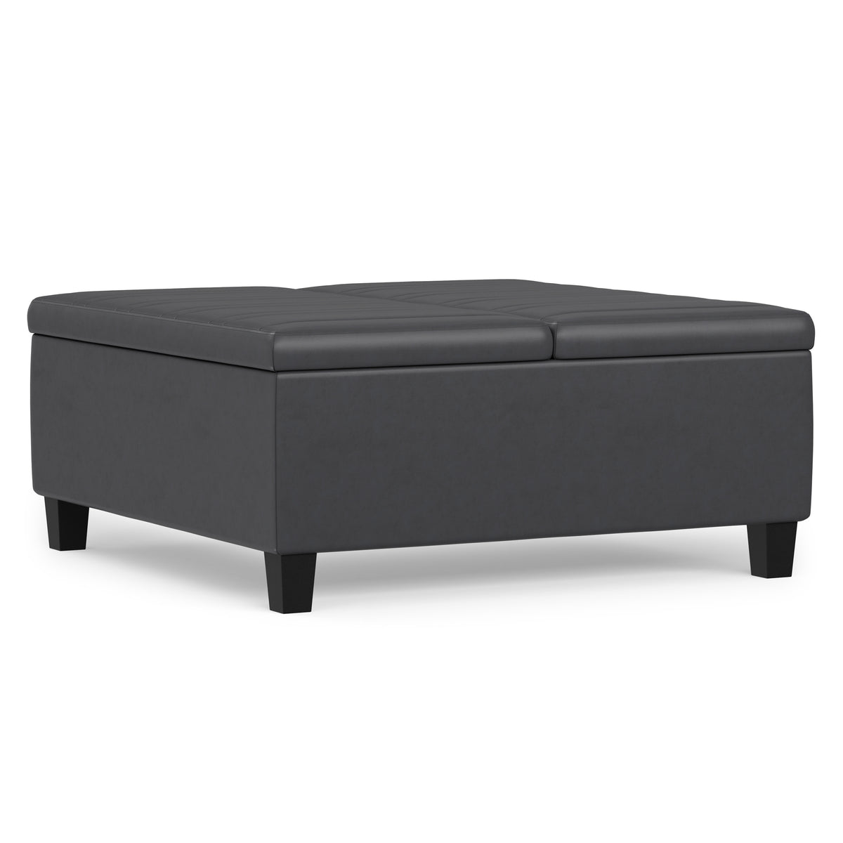 Stone Grey Vegan Leather | Ellis Coffee Table Storage Ottoman