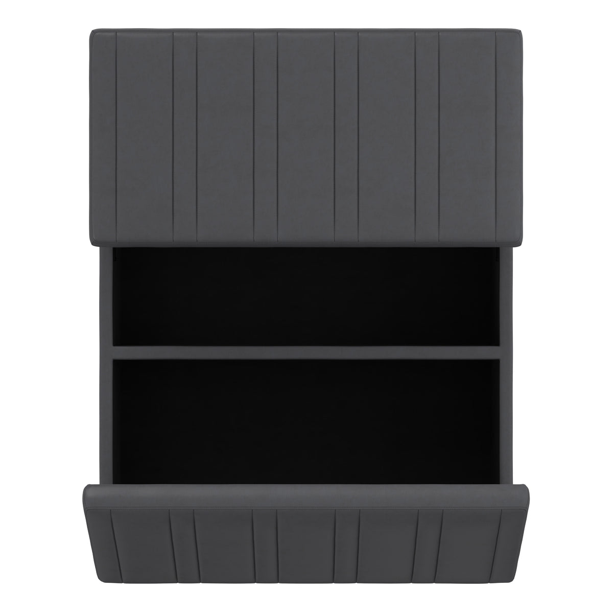 Stone Grey Vegan Leather | Ellis Coffee Table Storage Ottoman