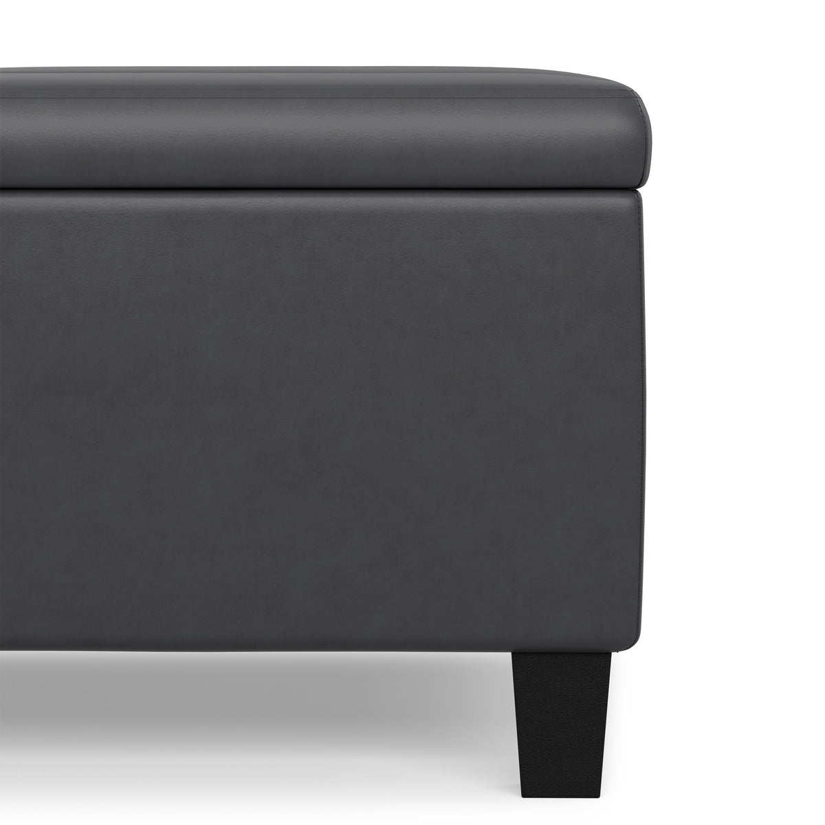 Stone Grey Vegan Leather | Ellis Coffee Table Storage Ottoman