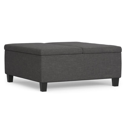 Slate Grey Linen Style Fabric | Ellis Coffee Table Storage Ottoman