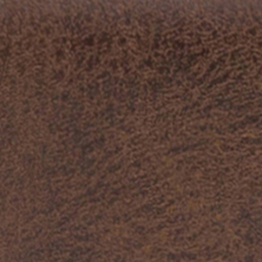 Distressed Chestnut Brown Distressed Vegan Leather | Lacey Tufted Ottoman Bench