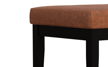 Lacey Small Tufted Ottoman Bench in Distressed Vegan Leather