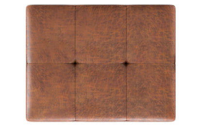 Lacey Small Tufted Ottoman Bench in Distressed Vegan Leather