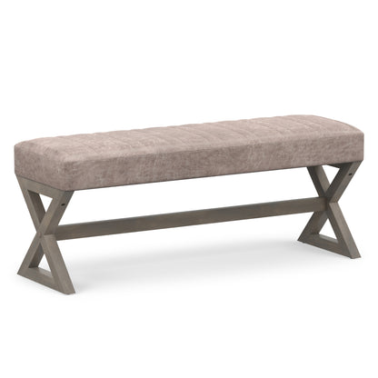 Distressed Grey Taupe Distressed Vegan Leather | Salinger Ottoman Bench