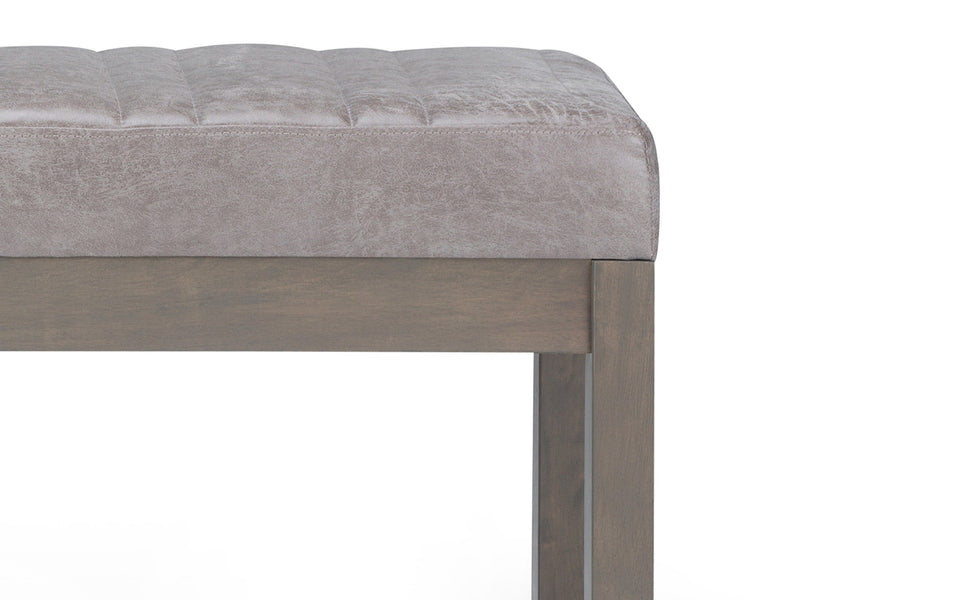 Distressed Grey Taupe Distressed Vegan Leather | Casey Ottoman Bench