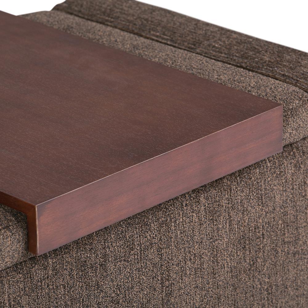 Bretton Lift Top Storage Ottoman in Deep Umber Brown Fabric
