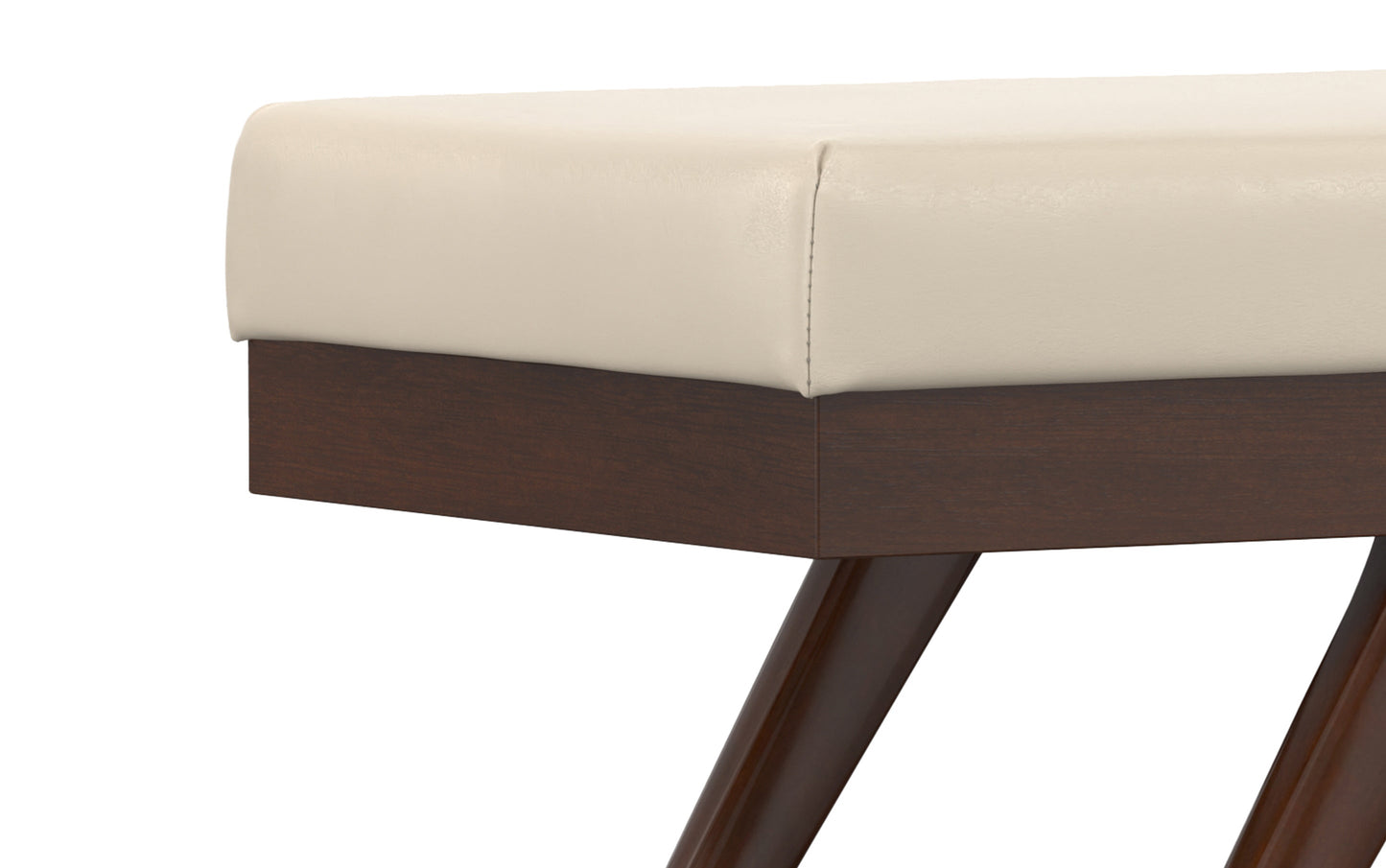 Chanelle Ottoman Bench in Distressed Vegan Leather