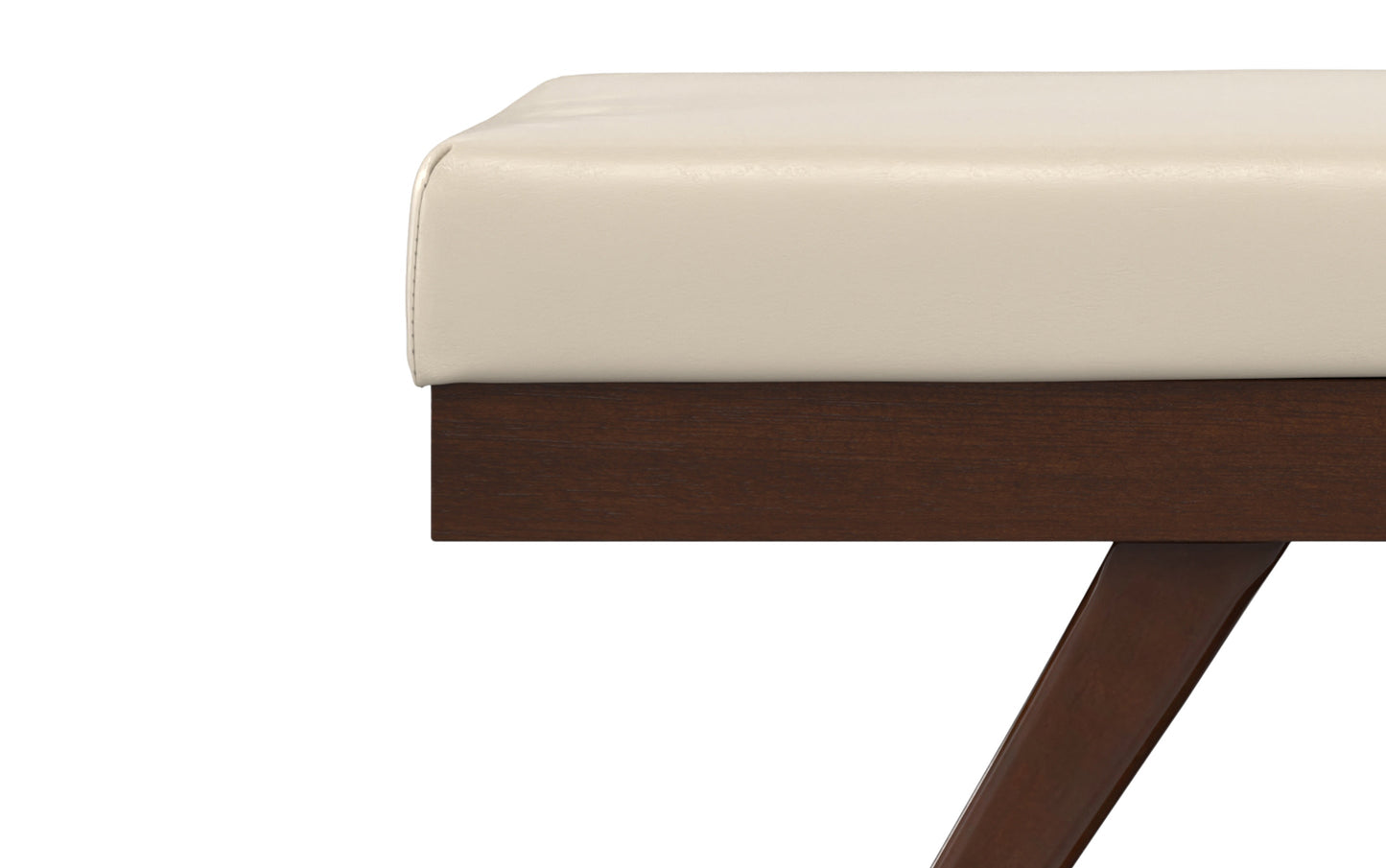 Chanelle Ottoman Bench in Distressed Vegan Leather