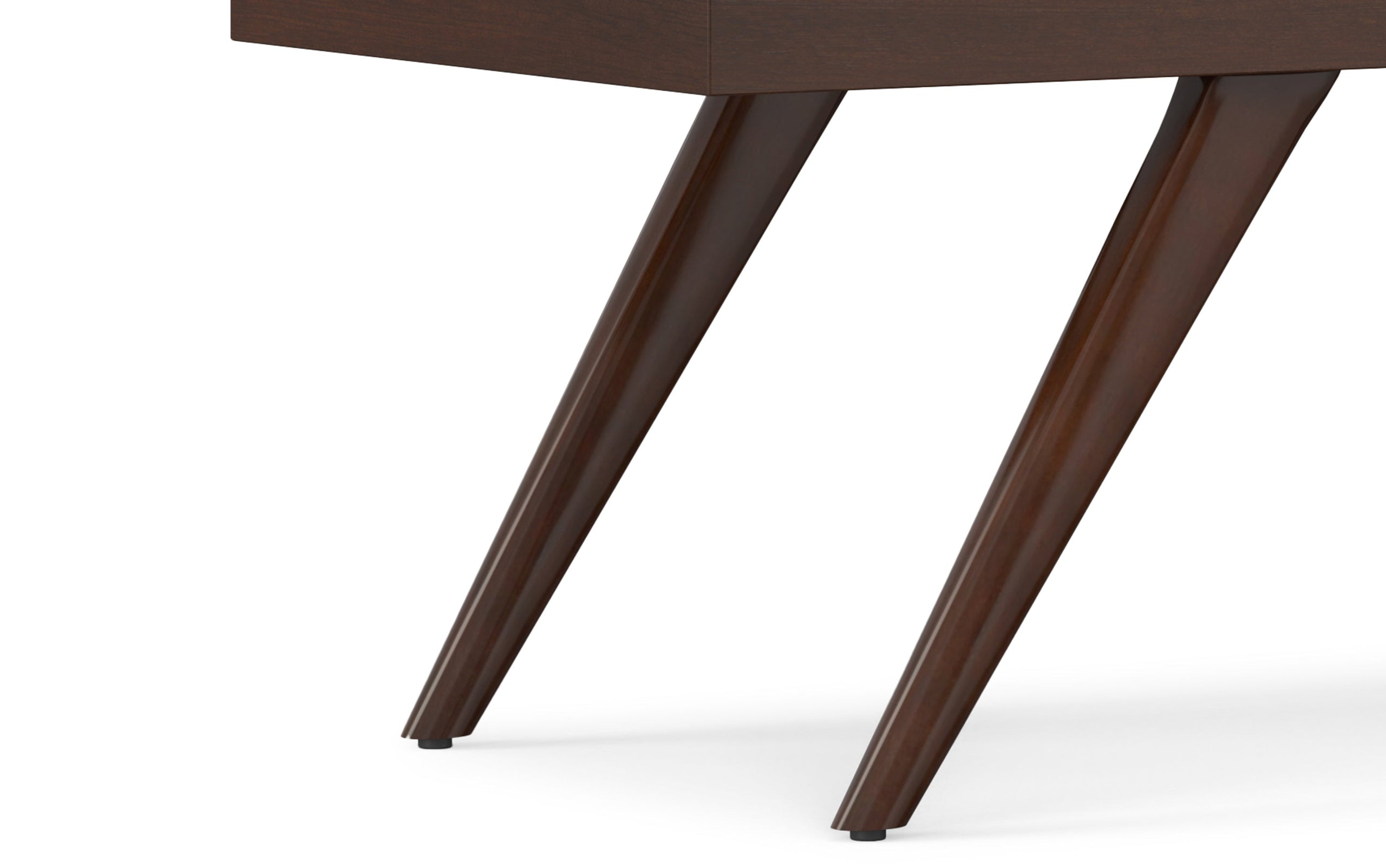 Satin Cream Distressed Vegan Leather | Chanelle Mid Century Ottoman Bench
