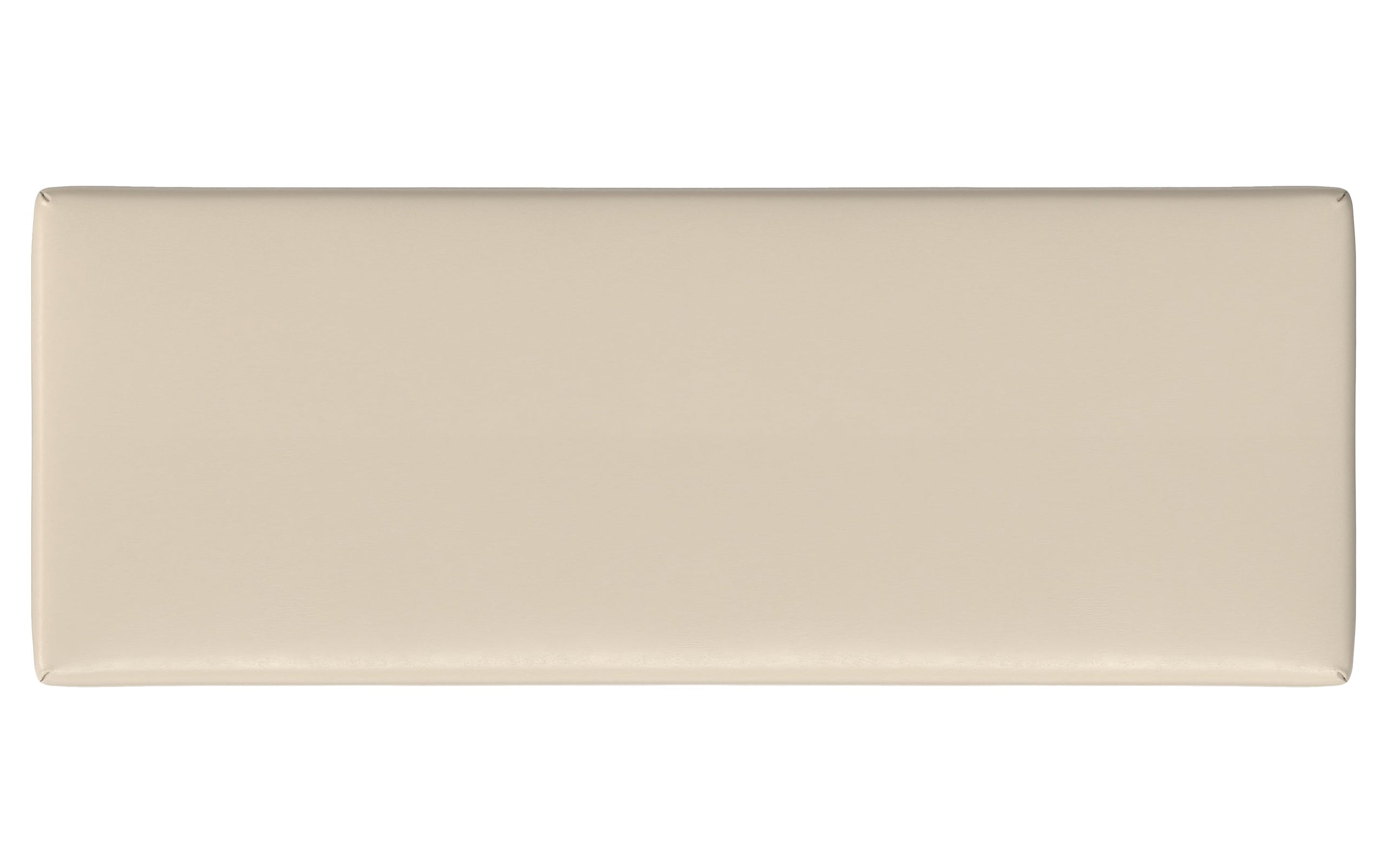 Satin Cream Distressed Vegan Leather | Chanelle Mid Century Ottoman Bench