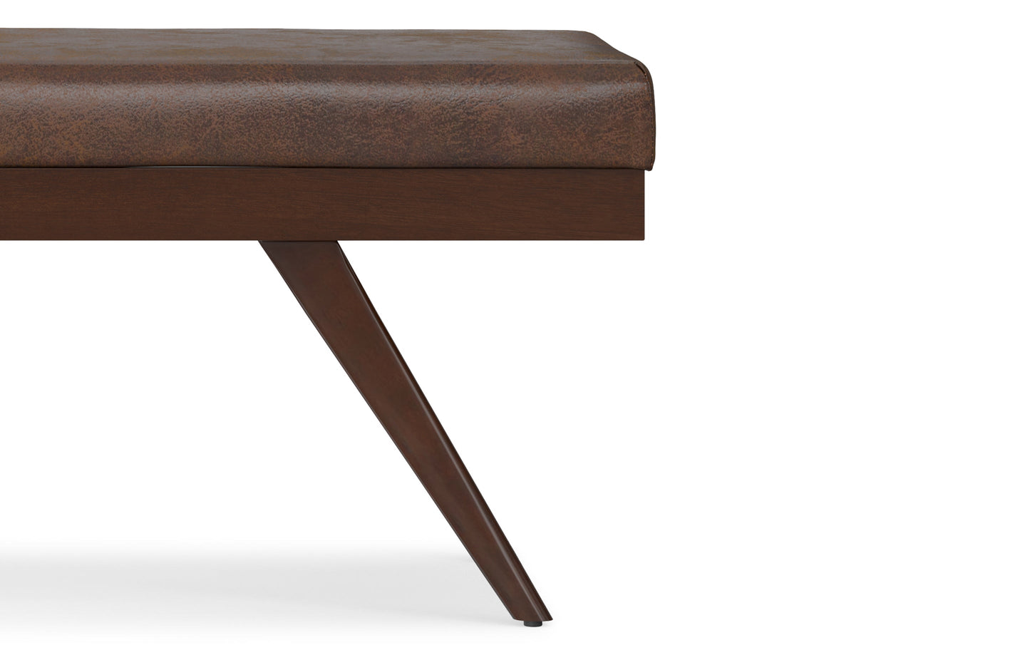 Chanelle Ottoman Bench in Distressed Vegan Leather
