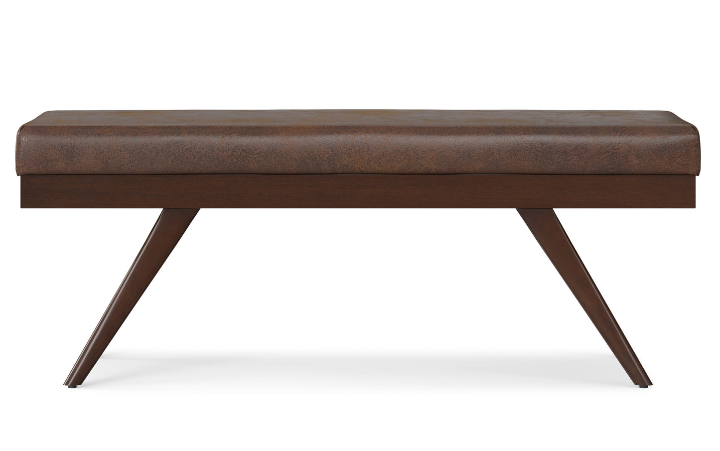 Chanelle Ottoman Bench in Distressed Vegan Leather