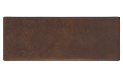 Distressed Chestnut Brown Distressed Vegan Leather | Chanelle Mid Century Ottoman Bench