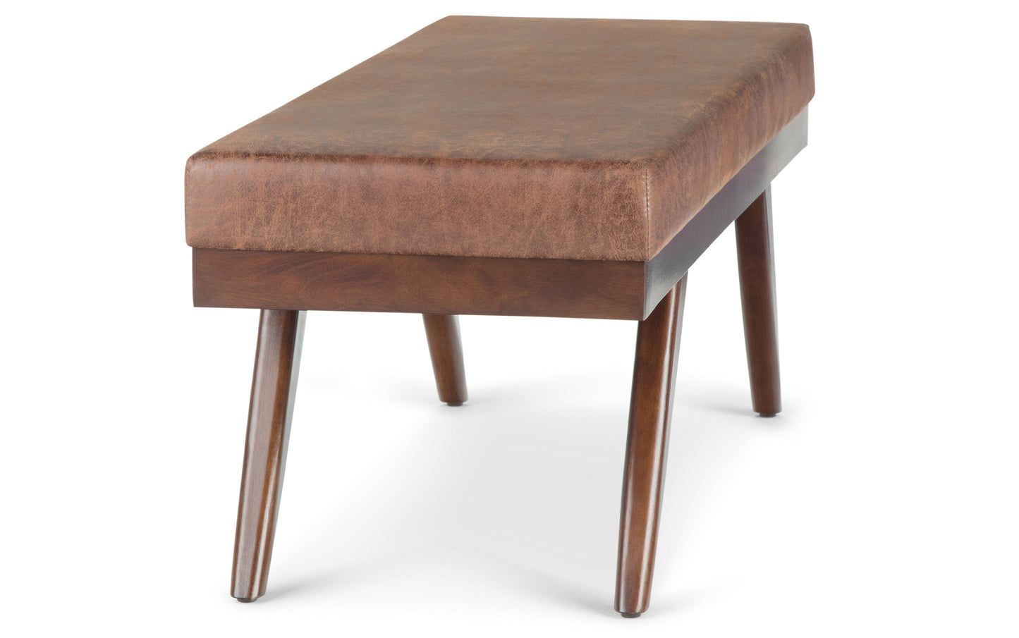 Chanelle Ottoman Bench in Distressed Umber Brown