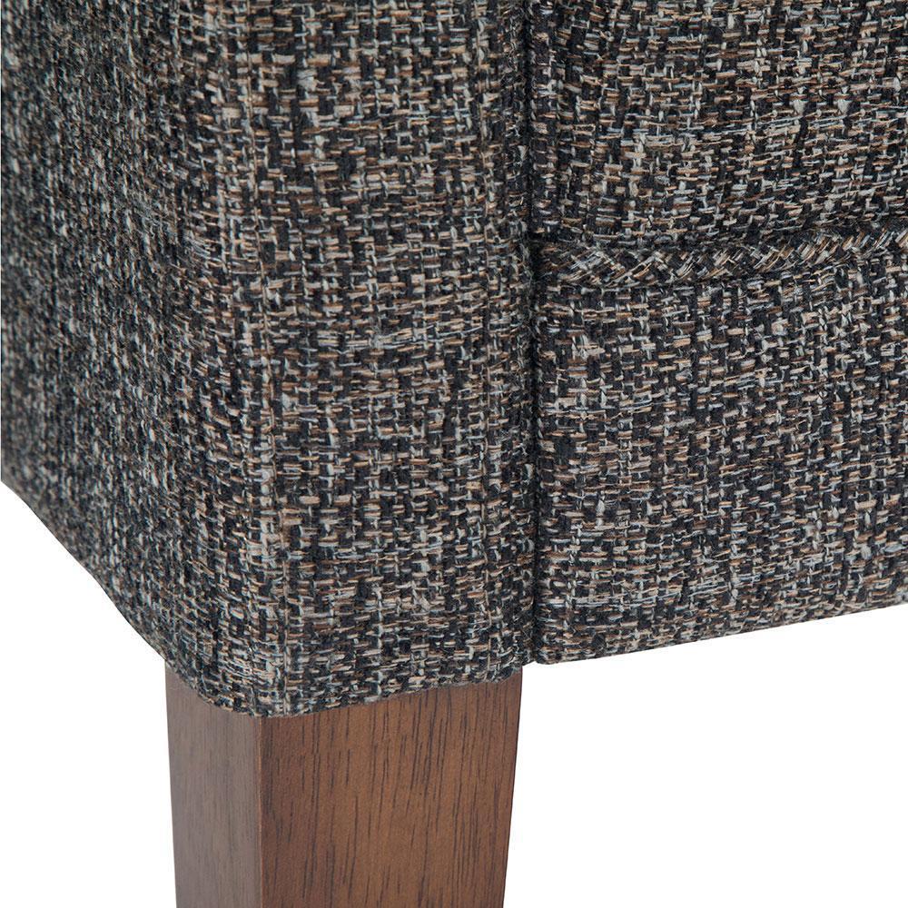 Dark Grey Tweed Style Fabric | Parris Upholstered Bench