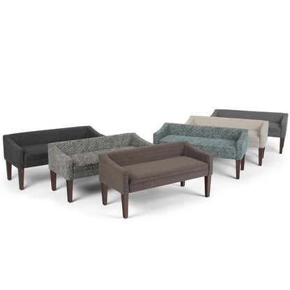 Dark Grey Tweed Style Fabric | Parris Upholstered Bench