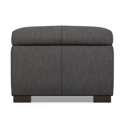 Slate Grey Linen Style Fabric | Gabbie Rectangular Storage Ottoman in Linen