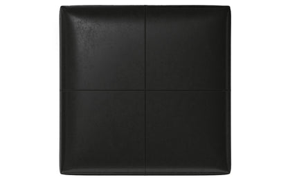 Midnight Black Vegan Leather | Gabbie Square Coffee Table Storage Ottoman