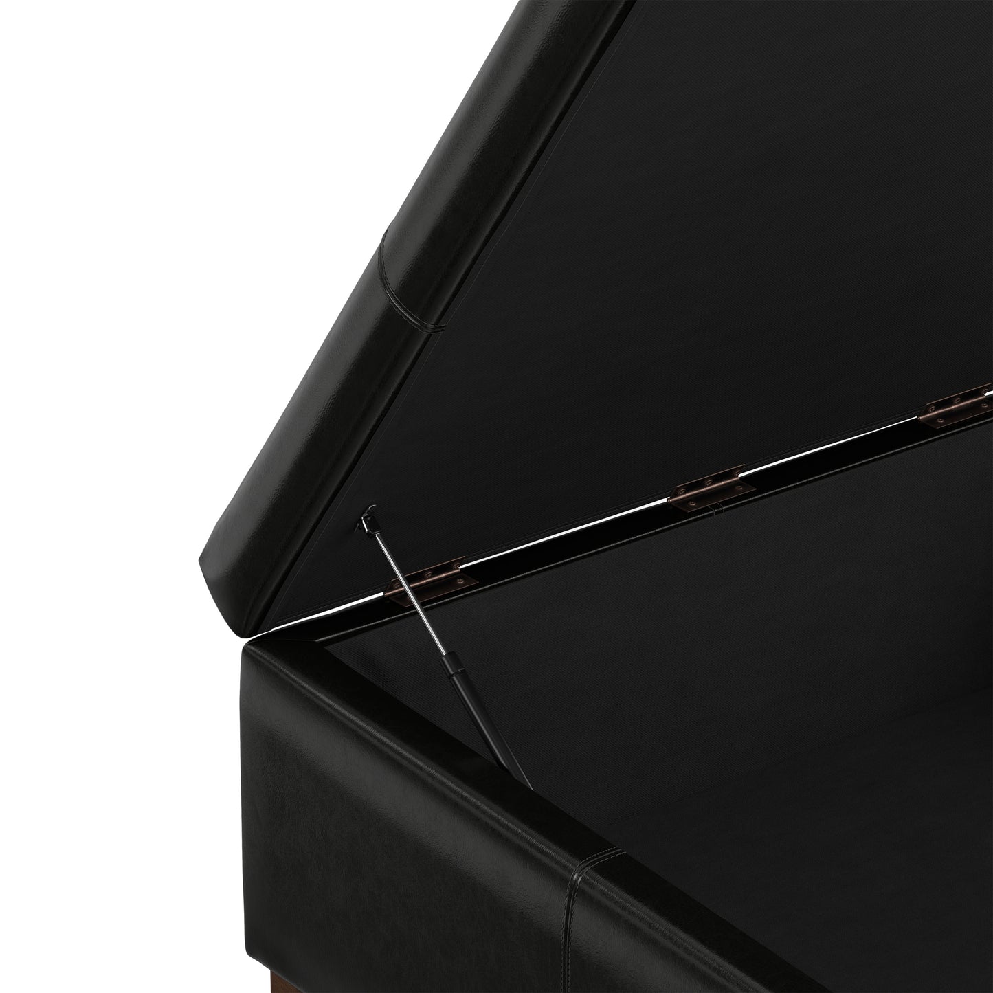 Midnight Black Vegan Leather | Gabbie Square Coffee Table Storage Ottoman