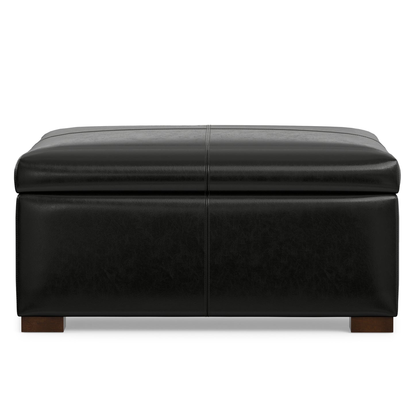 Midnight Black Vegan Leather | Gabbie Square Coffee Table Storage Ottoman