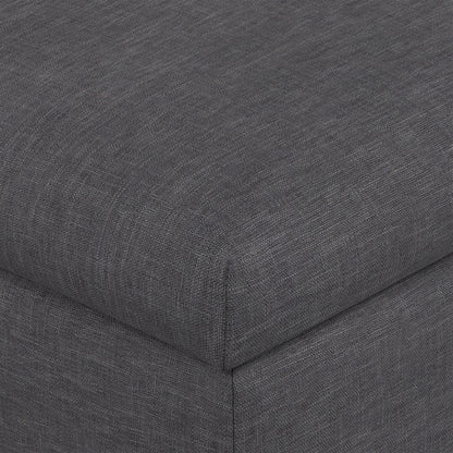 Slate Grey Linen Style Fabric | Gabbie Square Coffee Table Storage Ottoman