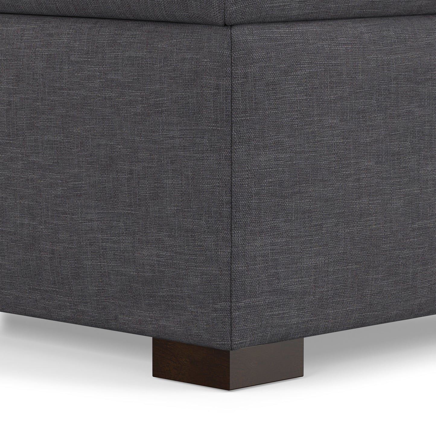 Slate Grey Linen Style Fabric | Gabbie Square Coffee Table Storage Ottoman