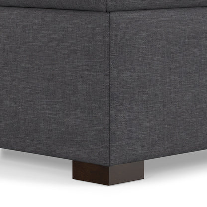 Slate Grey Linen Style Fabric | Gabbie Square Coffee Table Storage Ottoman