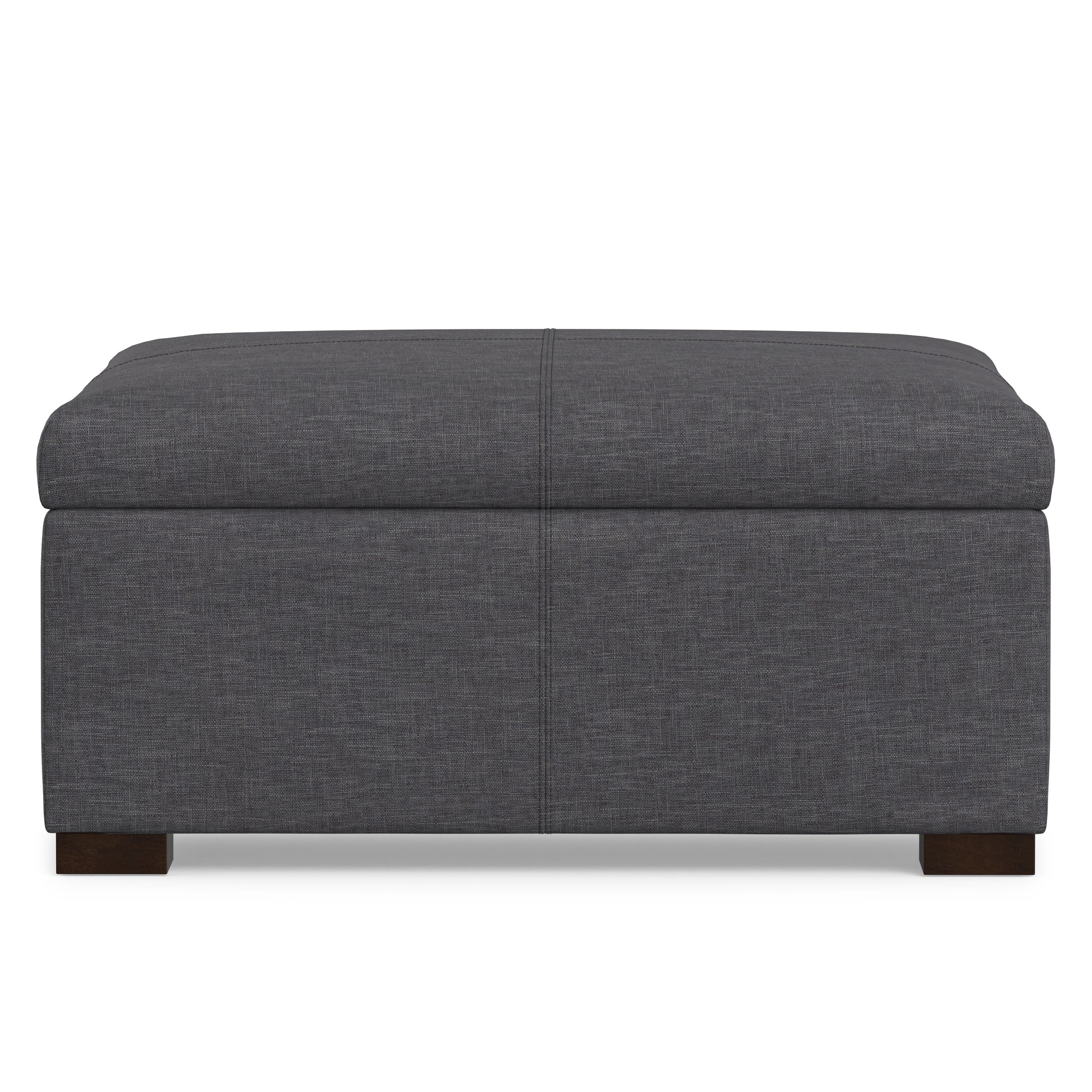 Slate Grey Linen Style Fabric | Gabbie Square Coffee Table Storage Ottoman