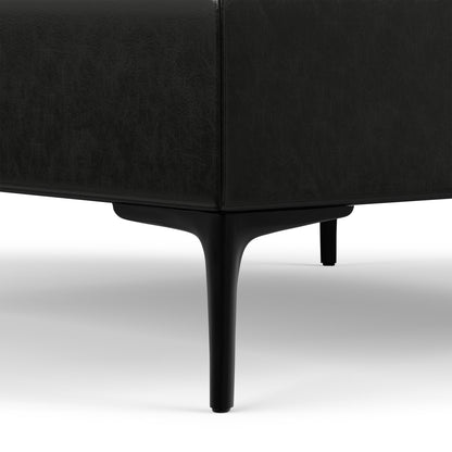 Midnight Black Vegan Leather | Laura Lift Top Storage Ottoman in Vegan Leather