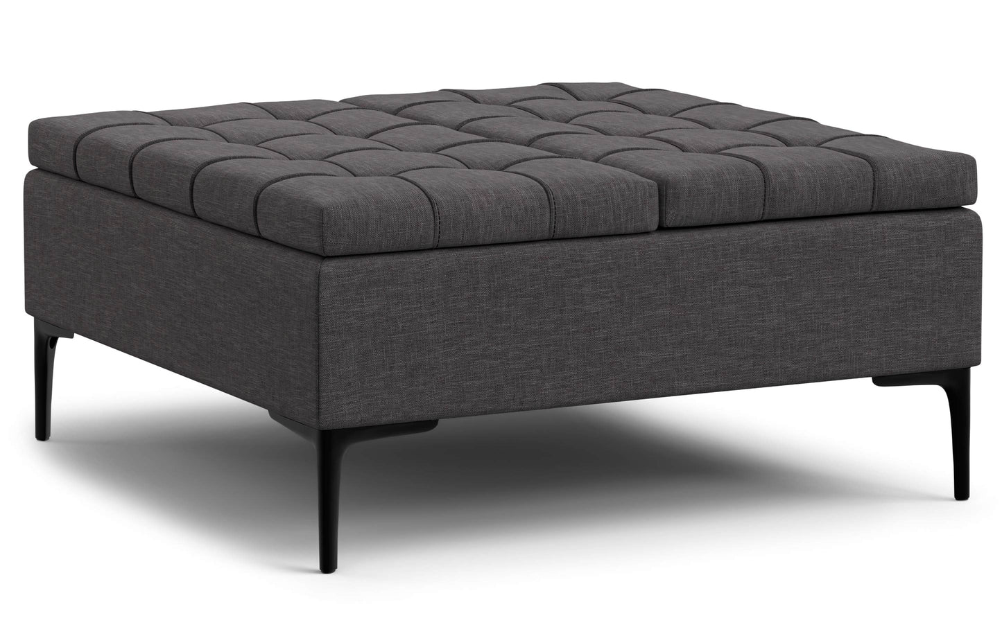 Laura Lift Top Storage Ottoman in Linen