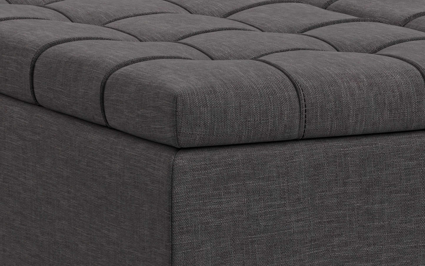Laura Lift Top Storage Ottoman in Linen