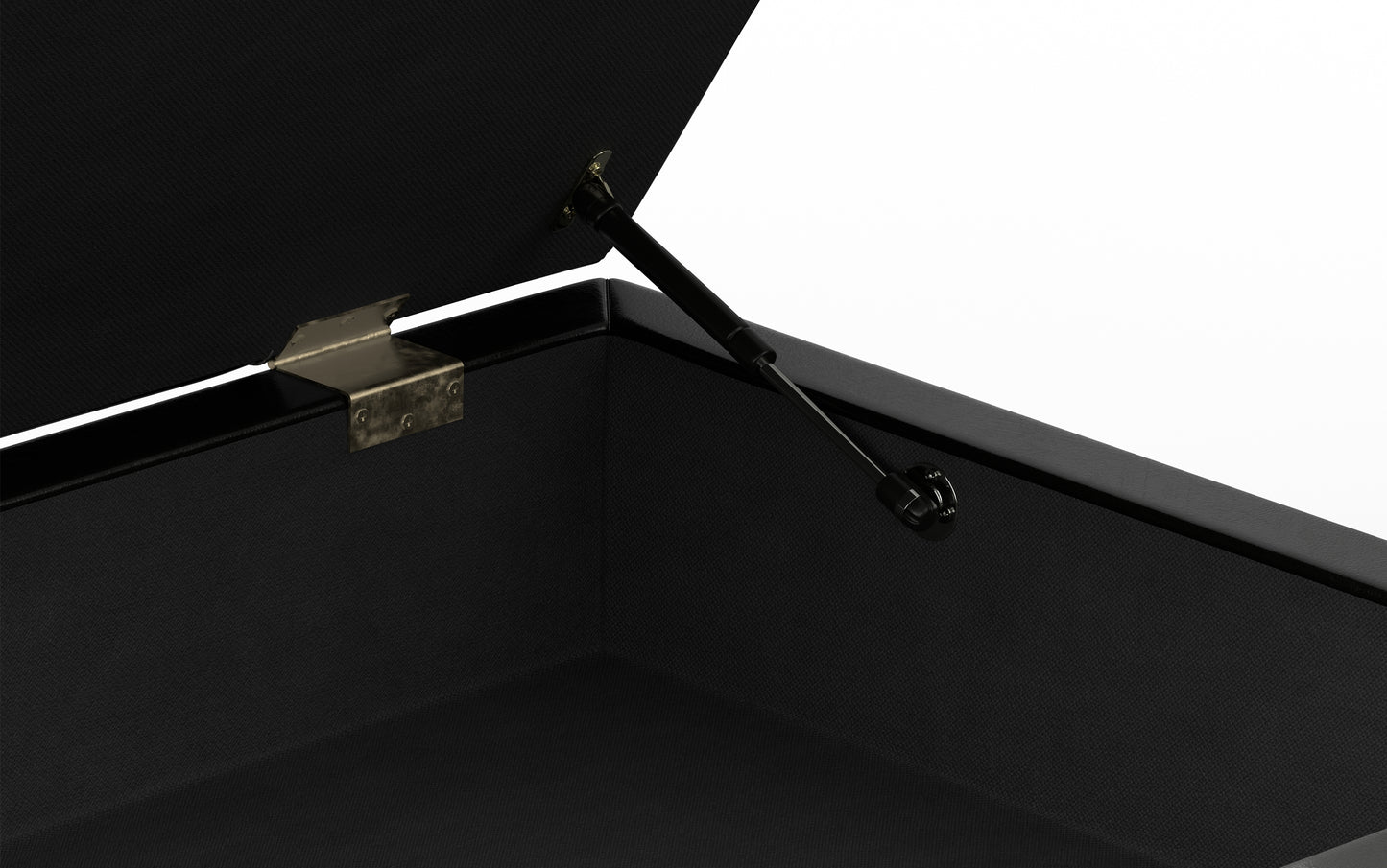 Midnight Black Distressed Vegan Leather | Mariah Coffee Table Storage Ottoman