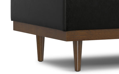 Midnight Black Distressed Vegan Leather | Mariah Coffee Table Storage Ottoman
