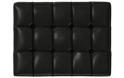 Midnight Black Distressed Vegan Leather | Mariah Coffee Table Storage Ottoman