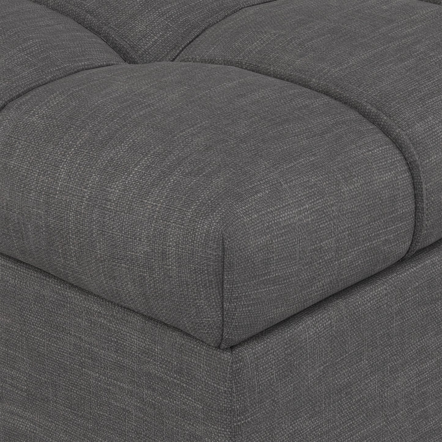 Slate Grey Linen Style Fabric | Mariah Coffee Table Storage Ottoman in Linen