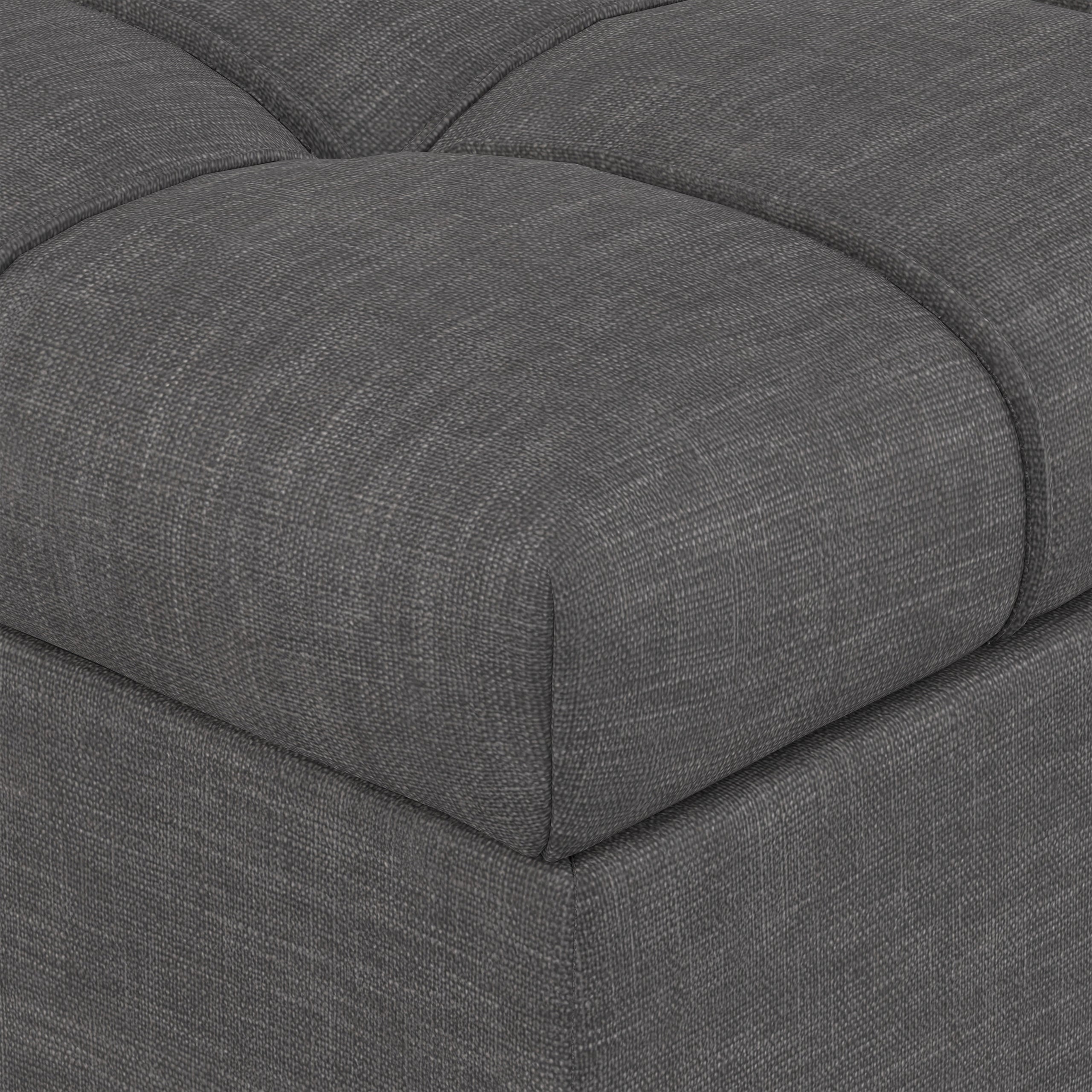 Slate Grey Linen Style Fabric | Mariah Coffee Table Storage Ottoman in Linen