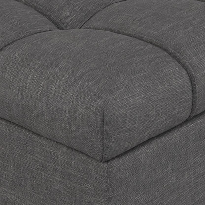 Slate Grey Linen Style Fabric | Mariah Coffee Table Storage Ottoman in Linen