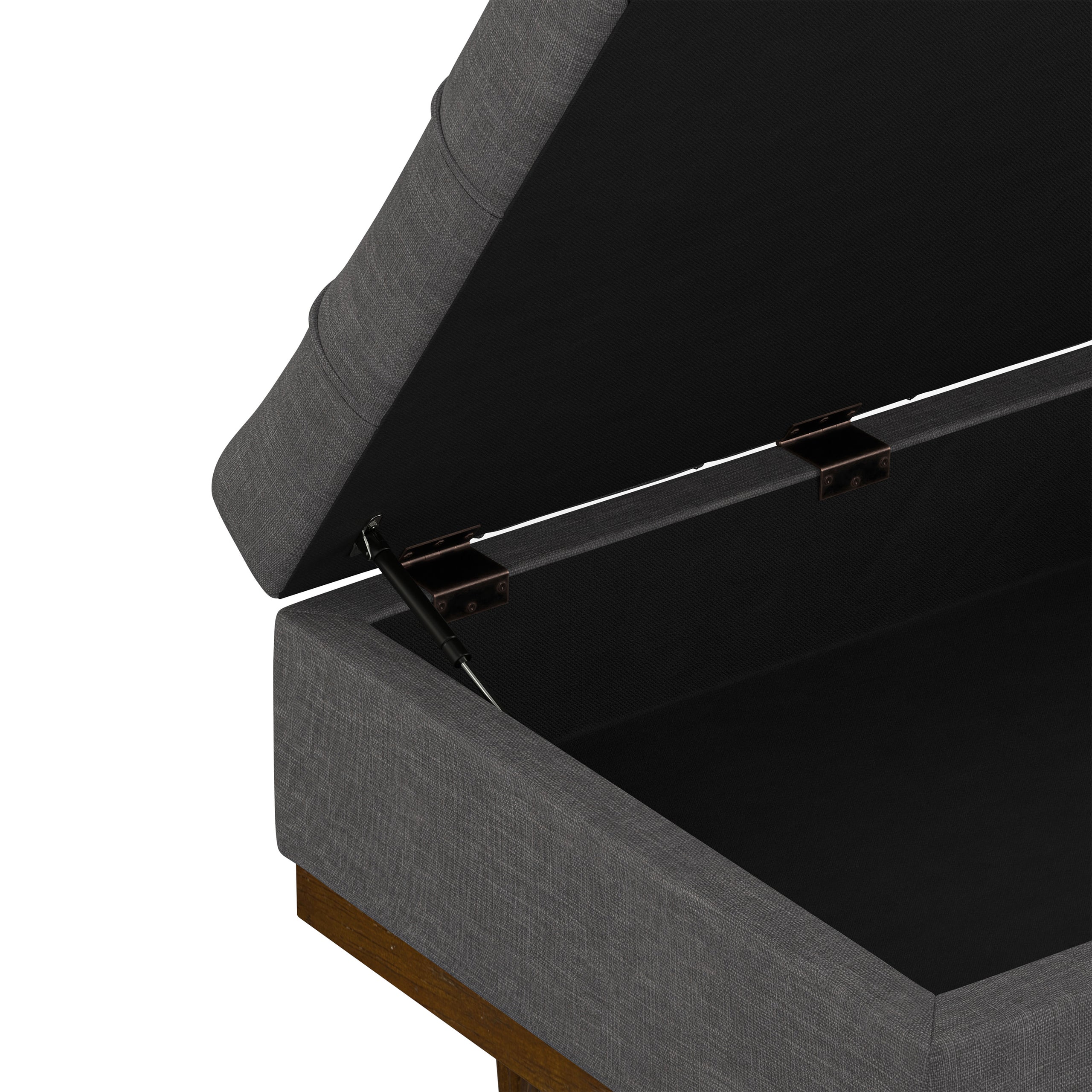 Slate Grey Linen Style Fabric | Mariah Coffee Table Storage Ottoman in Linen