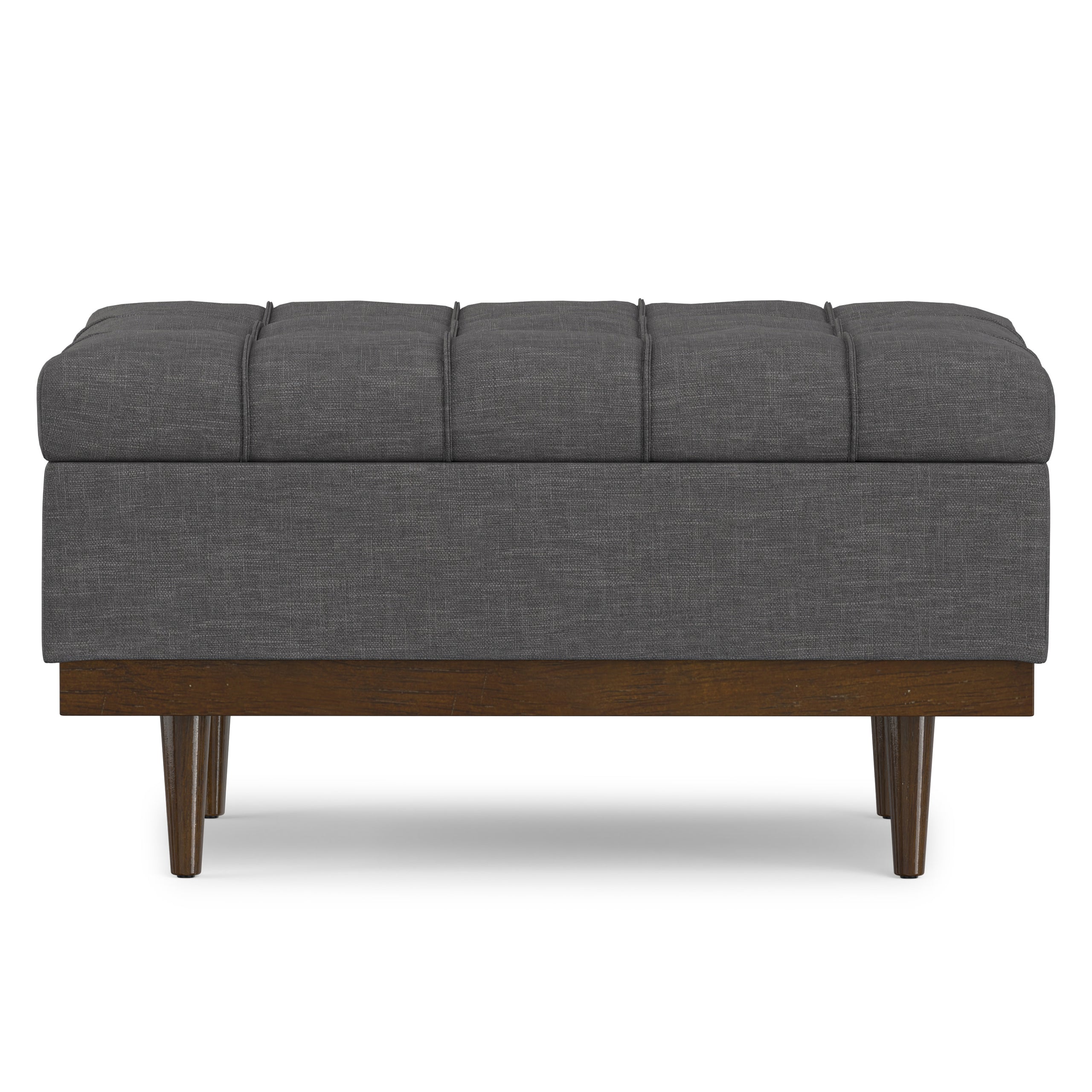 Slate Grey Linen Style Fabric | Mariah Coffee Table Storage Ottoman in Linen