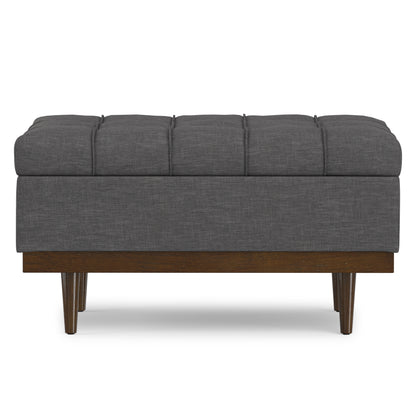 Slate Grey Linen Style Fabric | Mariah Coffee Table Storage Ottoman in Linen