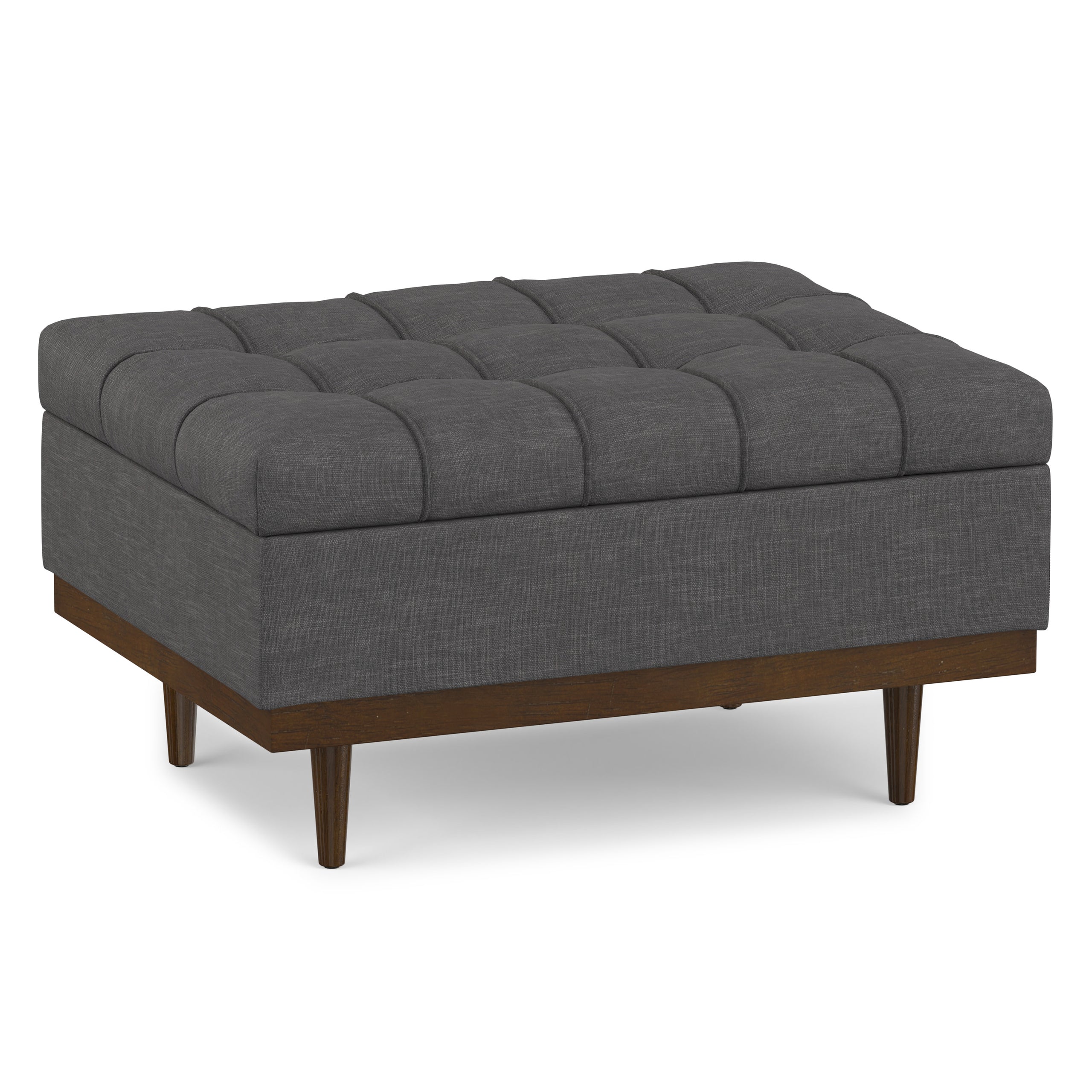 Slate Grey Linen Style Fabric | Mariah Coffee Table Storage Ottoman in Linen