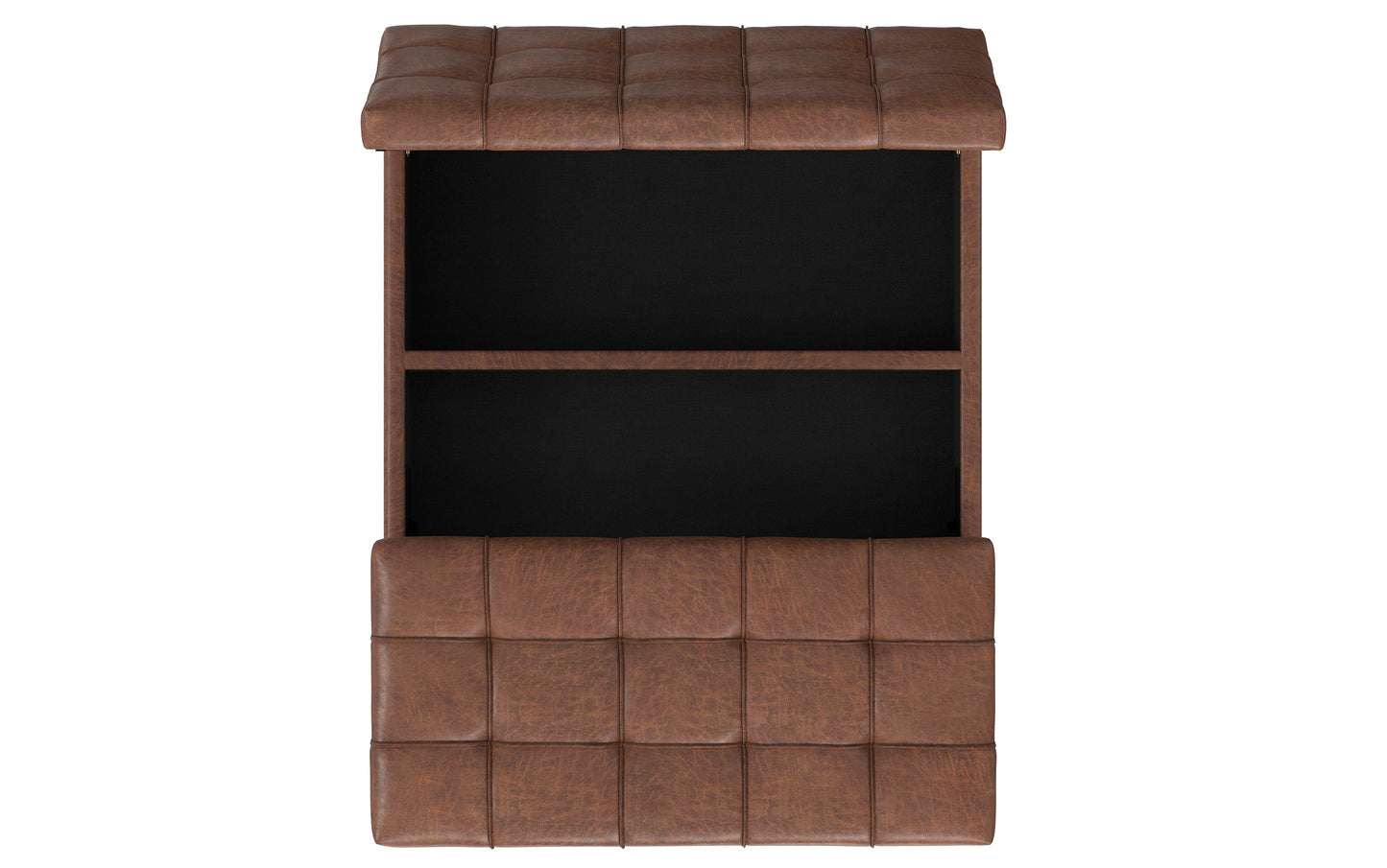 Mariah Lift Top Table Storage Ottoman in Distressed Vegan Leather