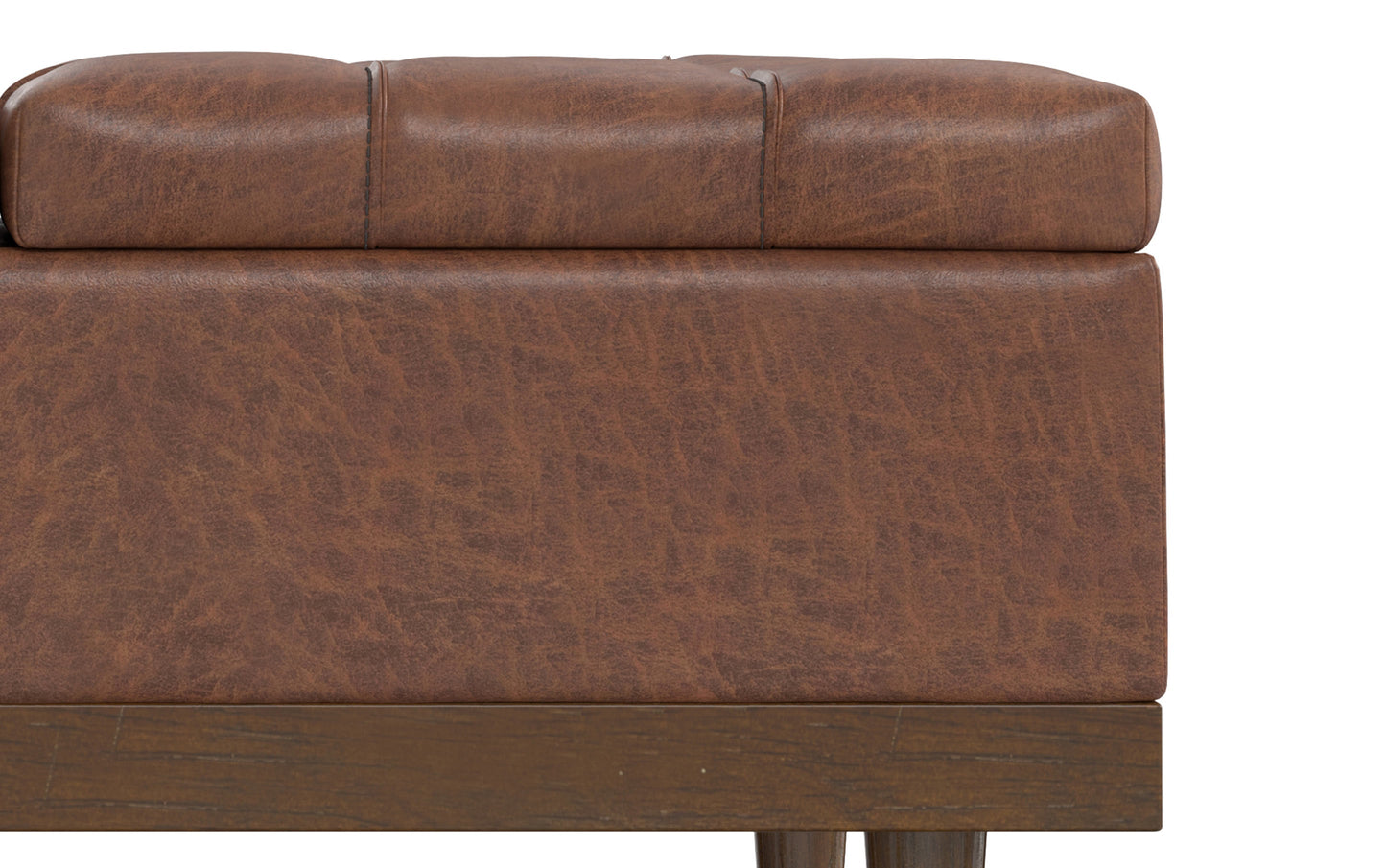 Mariah Lift Top Table Storage Ottoman in Distressed Vegan Leather