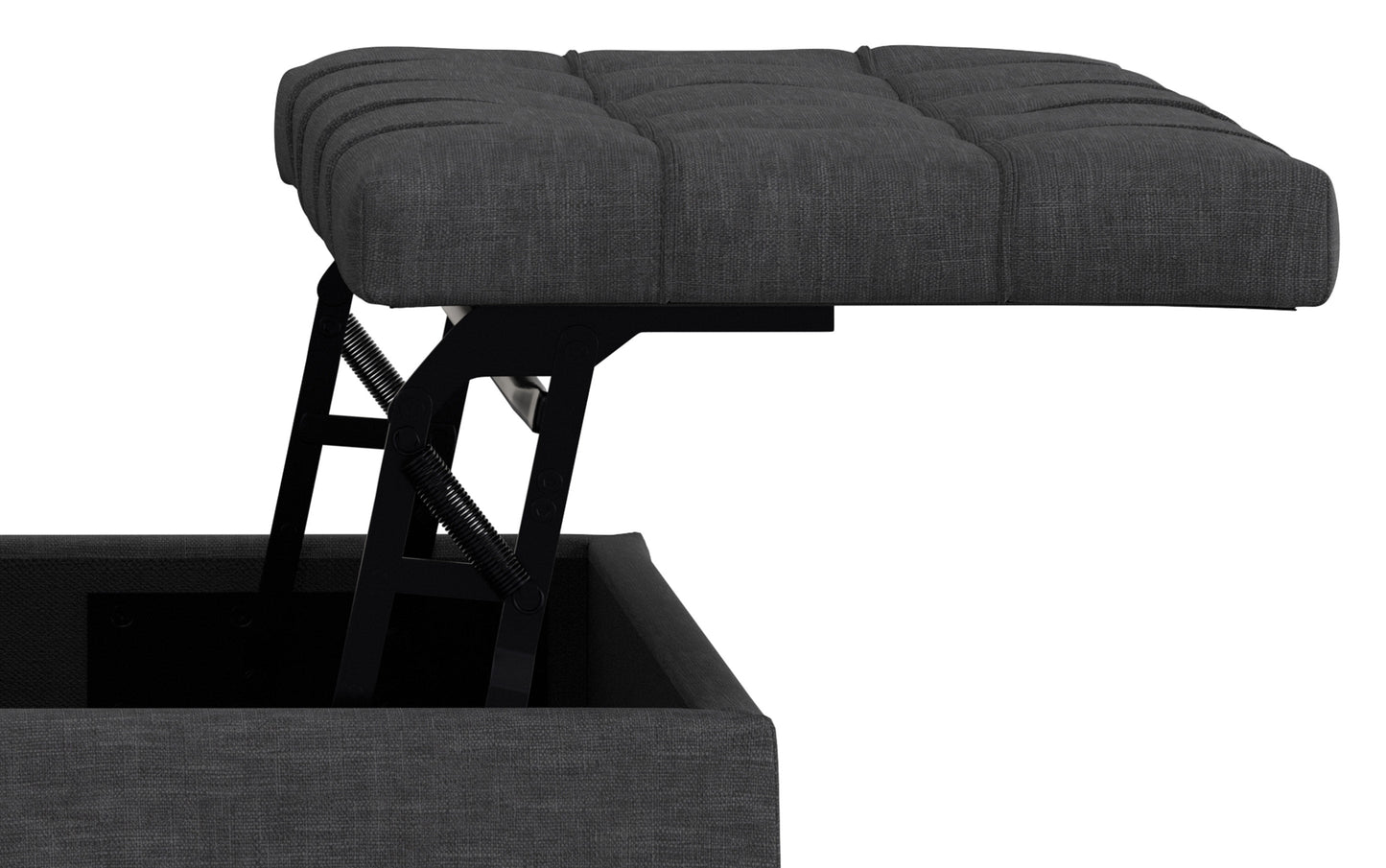 Mariah Lift Top Table Storage Ottoman in Linen