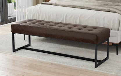 Penelope Leather Ottoman Bench