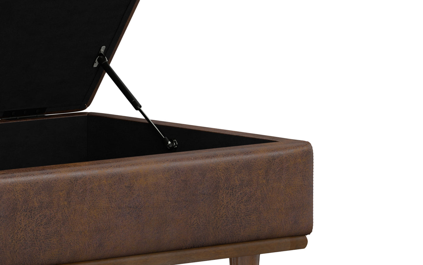 Distressed Chestnut Brown Distressed Vegan Leather | Shiloh Rectangular Storage Ottoman