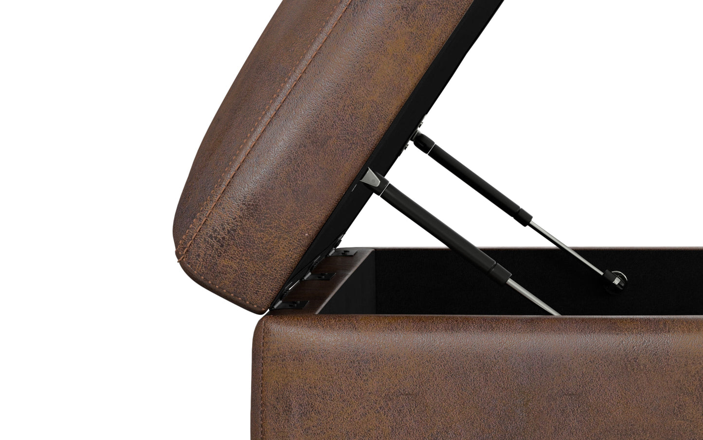 Distressed Chestnut Brown Distressed Vegan Leather | Shiloh Rectangular Storage Ottoman