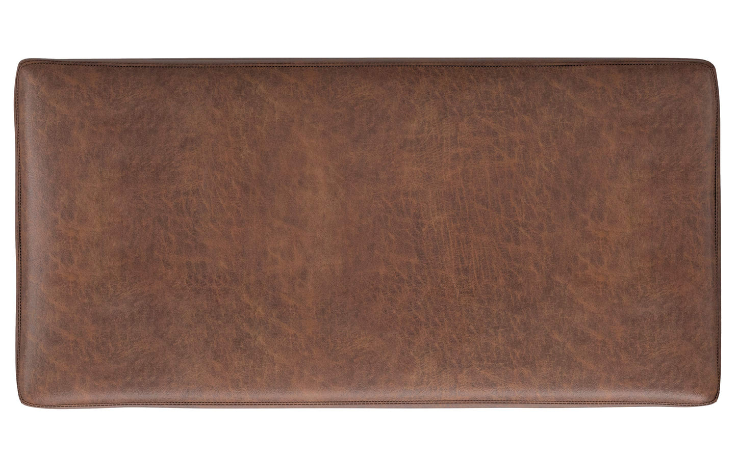 Distressed Saddle Brown Distressed Vegan Leather | Shiloh Rectangular Storage Ottoman