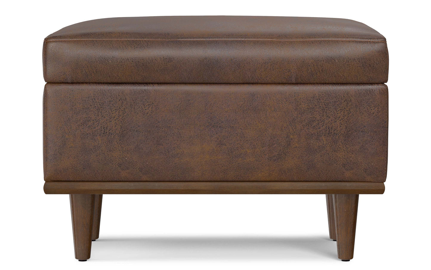 Shiloh Small Storage Ottoman  in Distressed Vegan Leather